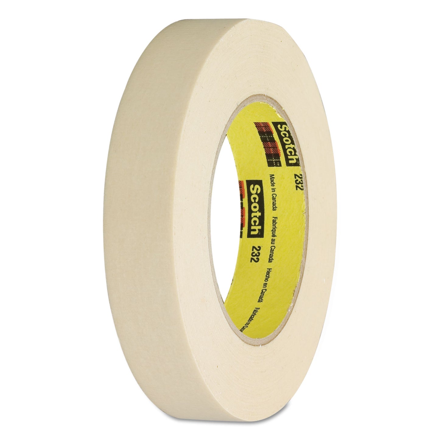 Scotch High-Performance Masking Tape 232, 3" Core, 12 mm x 55 m, Tan (23212)