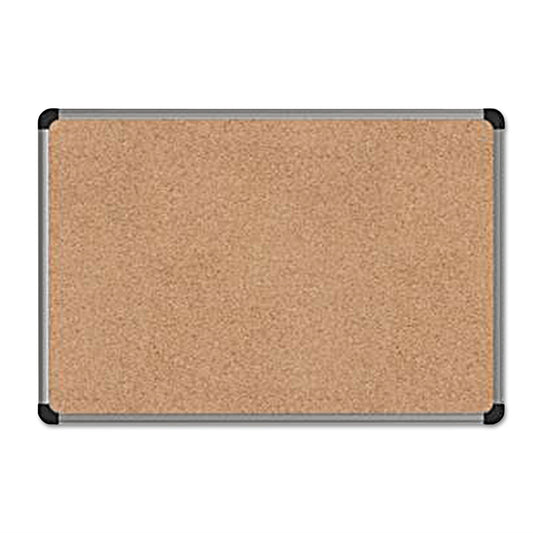 Universal Cork Board with Aluminum Frame, 36 x 24, Tan Surface (43713)