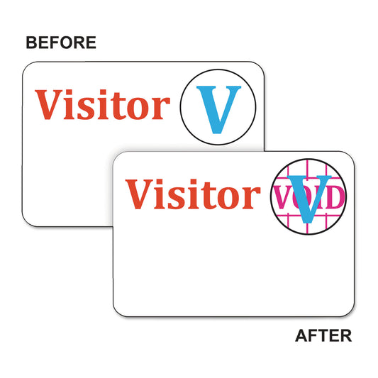 C-Line Times Up! Self-Expiring Visitor Badges, One-Day Badge, 3 x 2, White, 100/Box (97004)