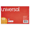 Universal Unruled Index Cards, 5 x 8, White, 100/Pack (47240)