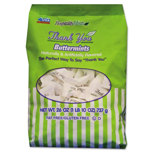 Hospitality Mints Thank You Buttermints Candies, 26 oz Bag (000501)