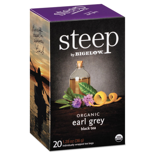 Bigelow steep Tea, Earl Grey, 1.28 oz Tea Bag, 20/Box (17700)