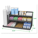 Mind Reader Extra Large Coffee Condiment and Accessory Organizer, 14 Compartment, 24 x 11.8 x 12.5, Black (COMORG02BLK)