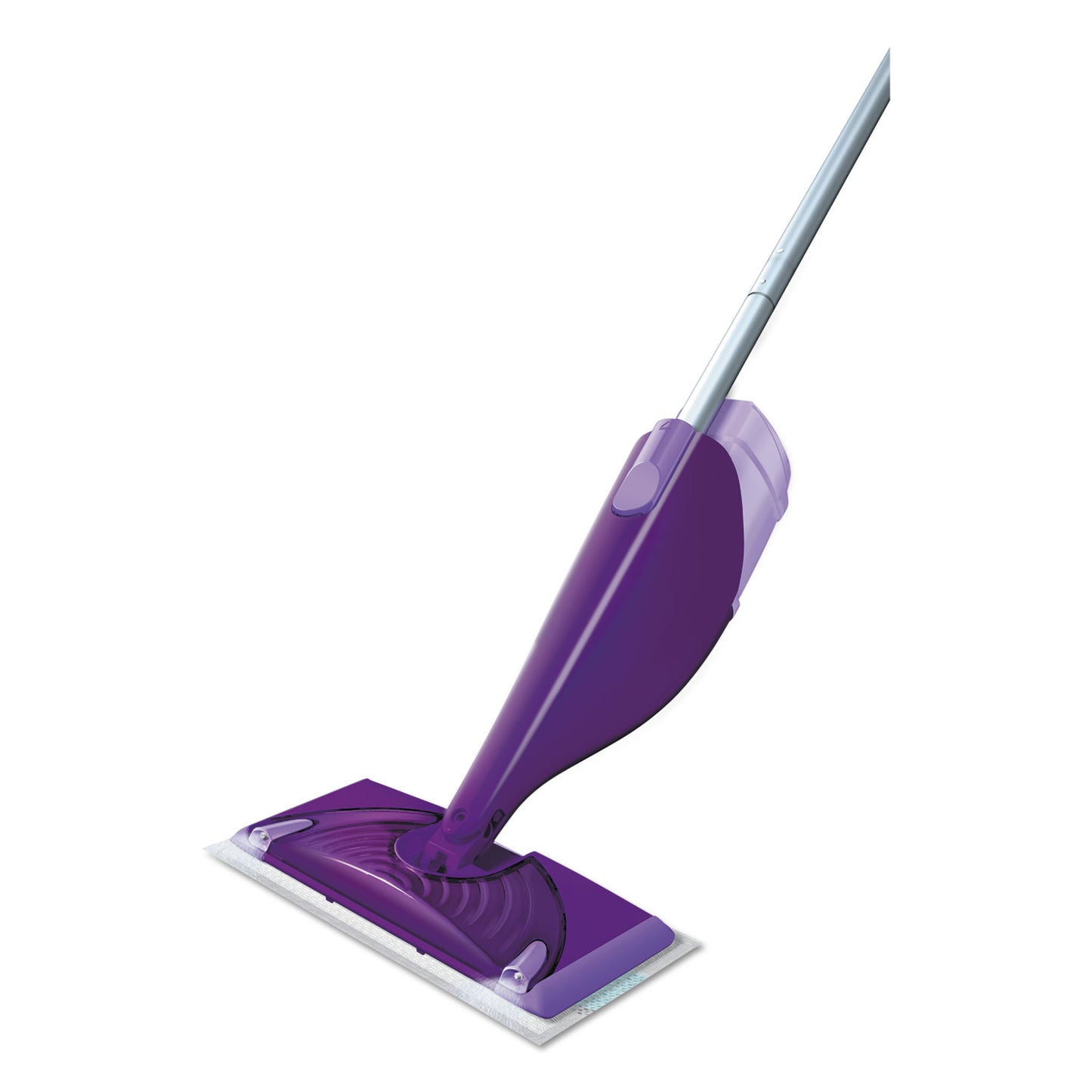 Swiffer WetJet Mop, 11 x 5 White Cloth Head, 46" Purple/Silver Aluminum/Plastic Handle, 2/Carton (92811CT)