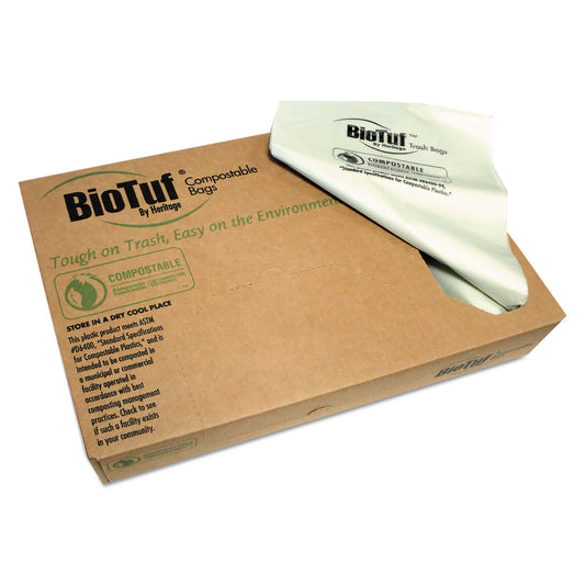 Heritage Biotuf Can Liner, 13 gal, 1 mil, 24" x 32", Green, 200/Carton (Y4832YER01)