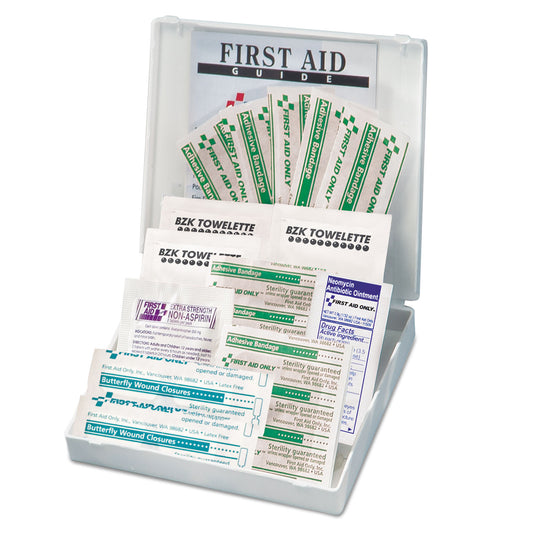 First Aid Only All-Purpose First Aid Kit, 21 Pieces, 4.75 x 3, Plastic Case (110)