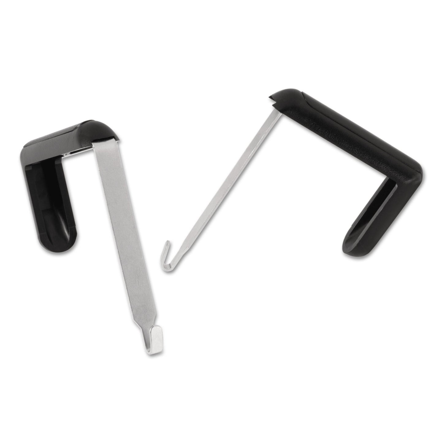 Quartet Adjustable Cubicle Hangers, For 1.5" to 3" Thick Partition Walls, Aluminum/Black, 2/Set (7502)