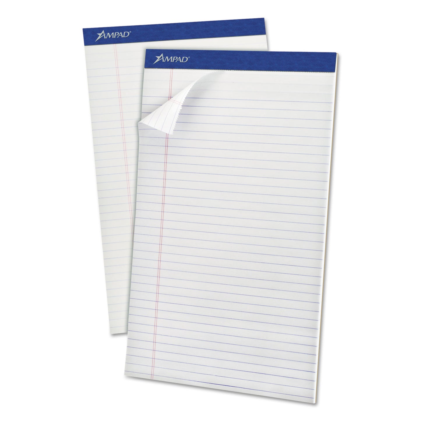 Ampad Perforated Writing Pads, Wide/Legal Rule, 50 White 8.5 x 14 Sheets, Dozen (20330)