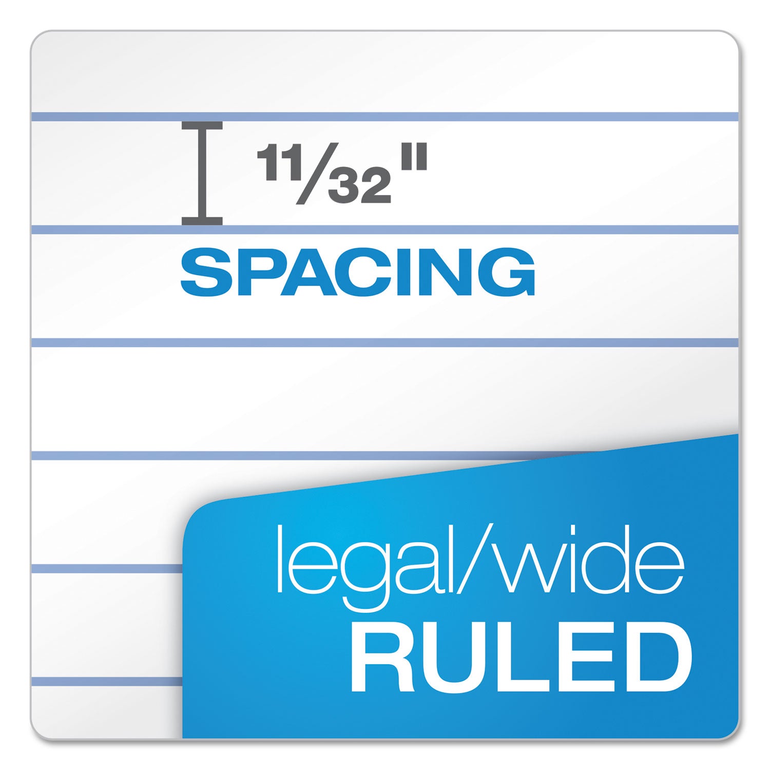 Ampad Gold Fibre Writing Pads, Wide/Legal Rule, 50 White 8.5 x 11.75 Sheets, 4/Pack (20031)