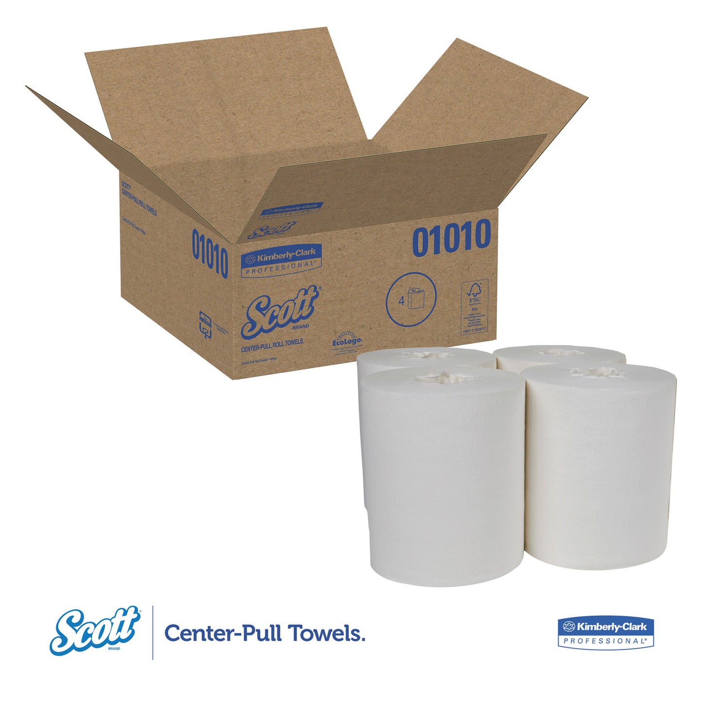 Scott Essential Center-Pull Towels, Absorbency Pockets, 2-Ply, 8 x 15, White, 500/Roll, 4 Rolls/Carton (01010)