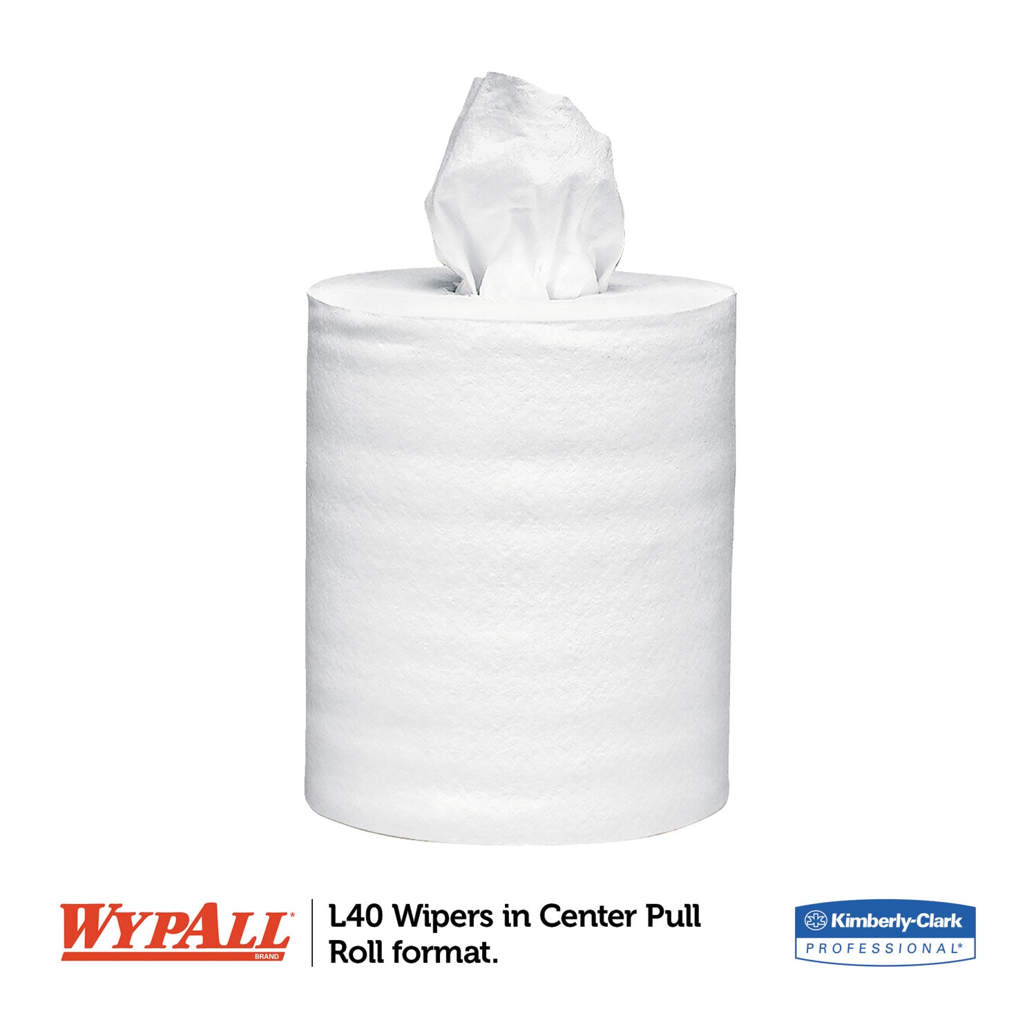 WypAll L40 Towels, Center-Pull, 10 x 13.2, White, 200/Roll, 2/Carton (05796)