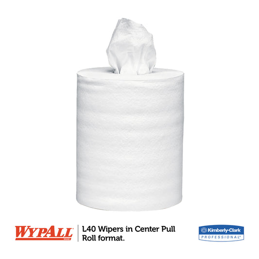 WypAll L40 Towels, Center-Pull, 10 x 13.2, White, 200/Roll, 2/Carton (05796)