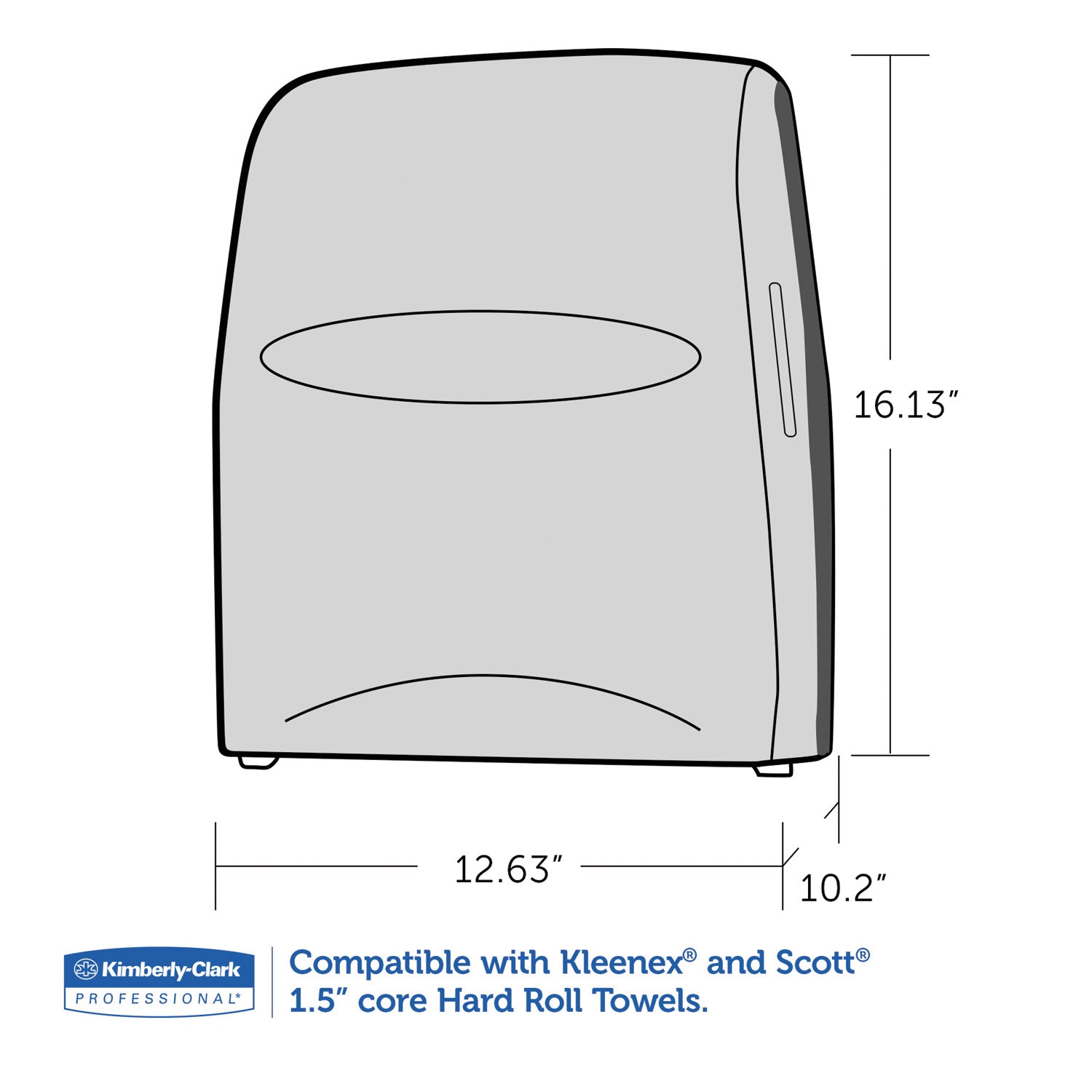 Kimberly-Clark Sanitouch Hard Roll Towel Dispenser, 12.63 x 10.2 x 16.13, Smoke (09996)