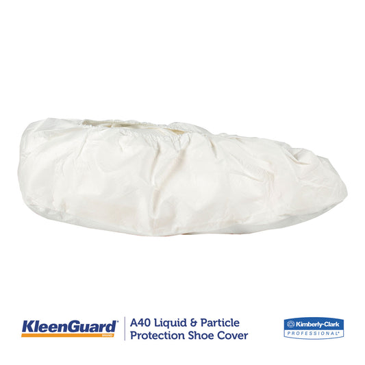 KleenGuard A40 Liquid and Particle Protection Shoe Covers, Medium, White, 400/Carton (44492)