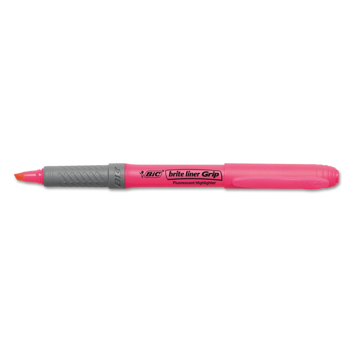 BIC Brite Liner Grip Pocket Highlighter, Assorted Ink Colors, Chisel Tip, Assorted Barrel Colors, 5/Set (GBLP51ASST)