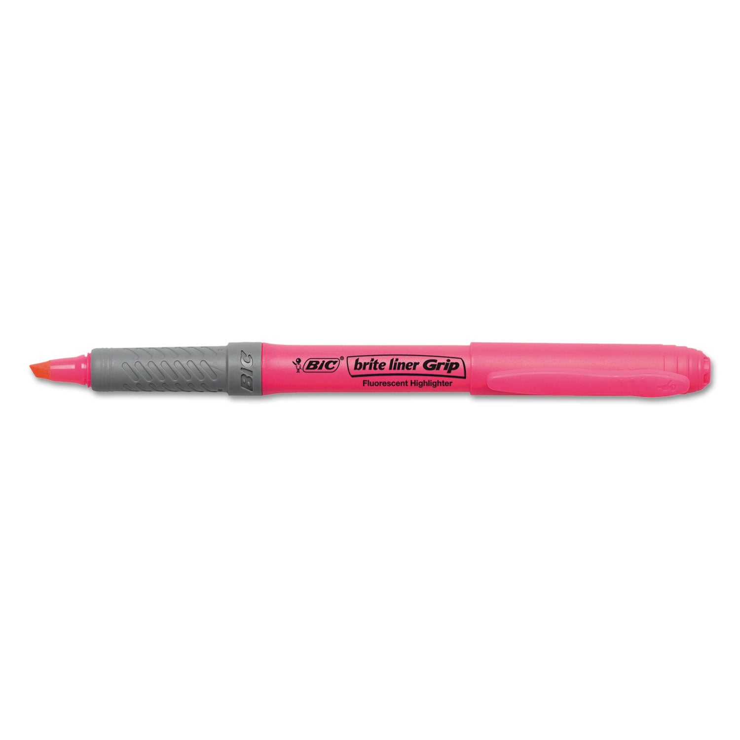 BIC Brite Liner Grip Pocket Highlighter, Assorted Ink Colors, Chisel Tip, Assorted Barrel Colors, 5/Set (GBLP51ASST)