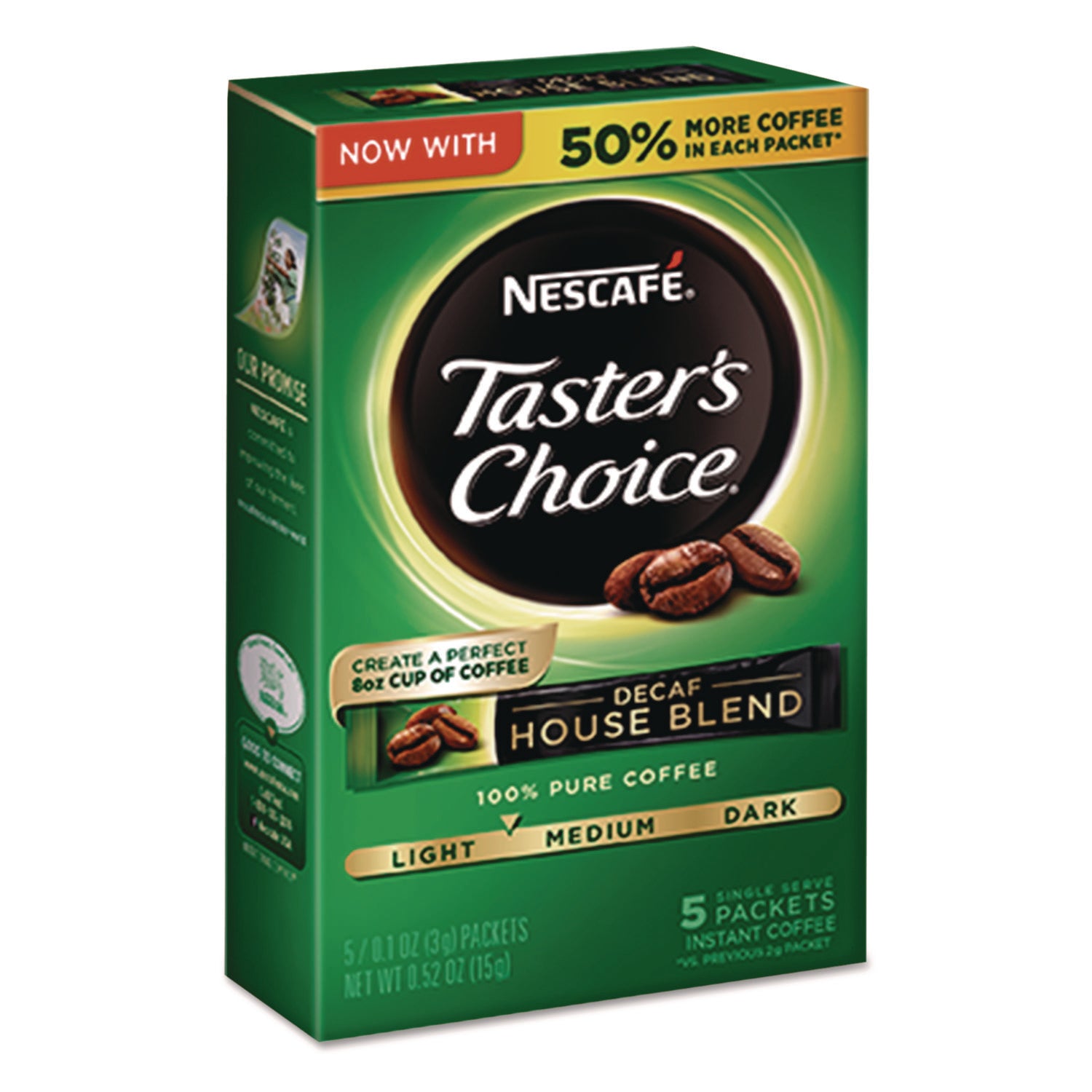 Nescaf Taster's Choice Decaf House Blend Instant Coffee, 0.1oz Stick, 5/Box, 12 Bx/Ctn (86073)