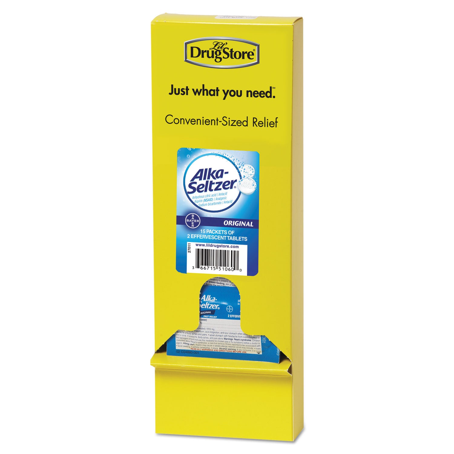 Alka-Seltzer Original Stomach Relief and Pain Relief Medicine, 15/Box (51060)