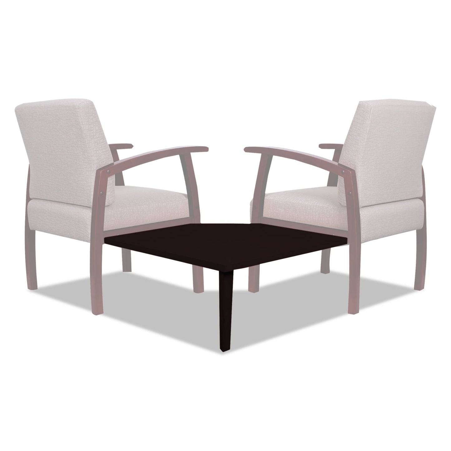 Alera Reception Lounge 700 Series Gang Table, Corner, 27.5w x 27.5d x 13.13h, Mahogany (RL7628M)