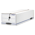 Bankers Box LIBERTY Check and Form Boxes, 9" x 24.25" x 7.5", White/Blue, 12/Carton (00018)