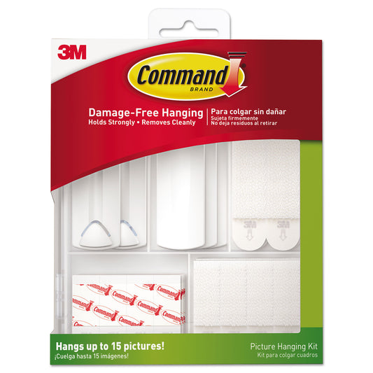 Command Picture Hanging Kit, Assorted Sizes, Plastic, White/Clear, 1 lb