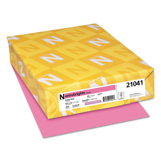 Astrobrights Color Cardstock, 65 lb Cover Weight, 8.5 x 11, Pulsar Pink, 250/Pack (21041)