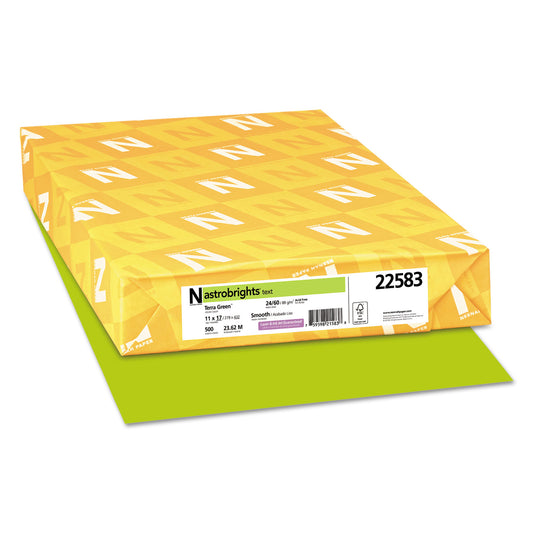 Astrobrights Color Paper, 24 lb Bond Weight, 11 x 17, Terra Green, 500/Ream (22583)