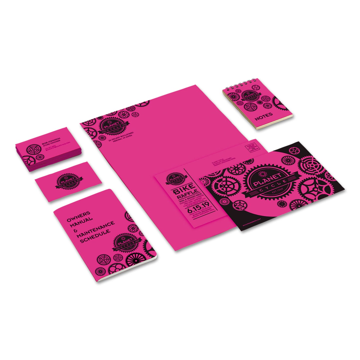 Astrobrights Color Cardstock, 65 lb Cover Weight, 8.5 x 11, Fireball Fuchsia, 250/Pack (22881)