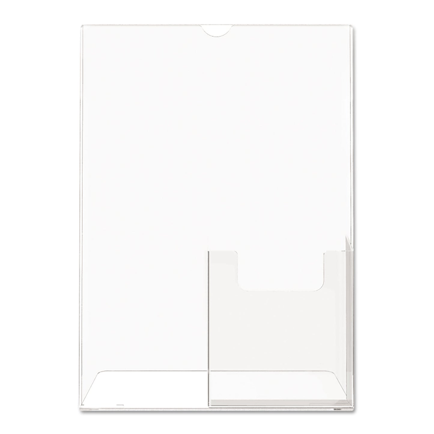 Deflecto Superior Image Slanted Sign Holder with Front Pocket, 9w x 4.5d x 10.75h, Clear (590501)