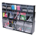 Deflecto Tilt Bin Interlocking Multi-Bin Storage Organizer, 5 Sections, 23.63" x 5.25" x 6.5", Black/Clear (20504OP)