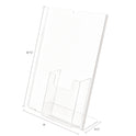 Deflecto Superior Image Slanted Sign Holder with Front Pocket, 9w x 4.5d x 10.75h, Clear (590501)