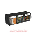 Deflecto Tilt Bin Interlocking Multi-Bin Storage Organizer, 3 Sections, 23.63" x 7.75" x 9.5", Black/Clear (20304OP)