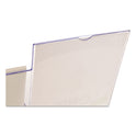 Deflecto Superior Image Slanted Sign Holder with Side Pocket, 13.5w x 4.25d x 10.88h, Clear (599401)