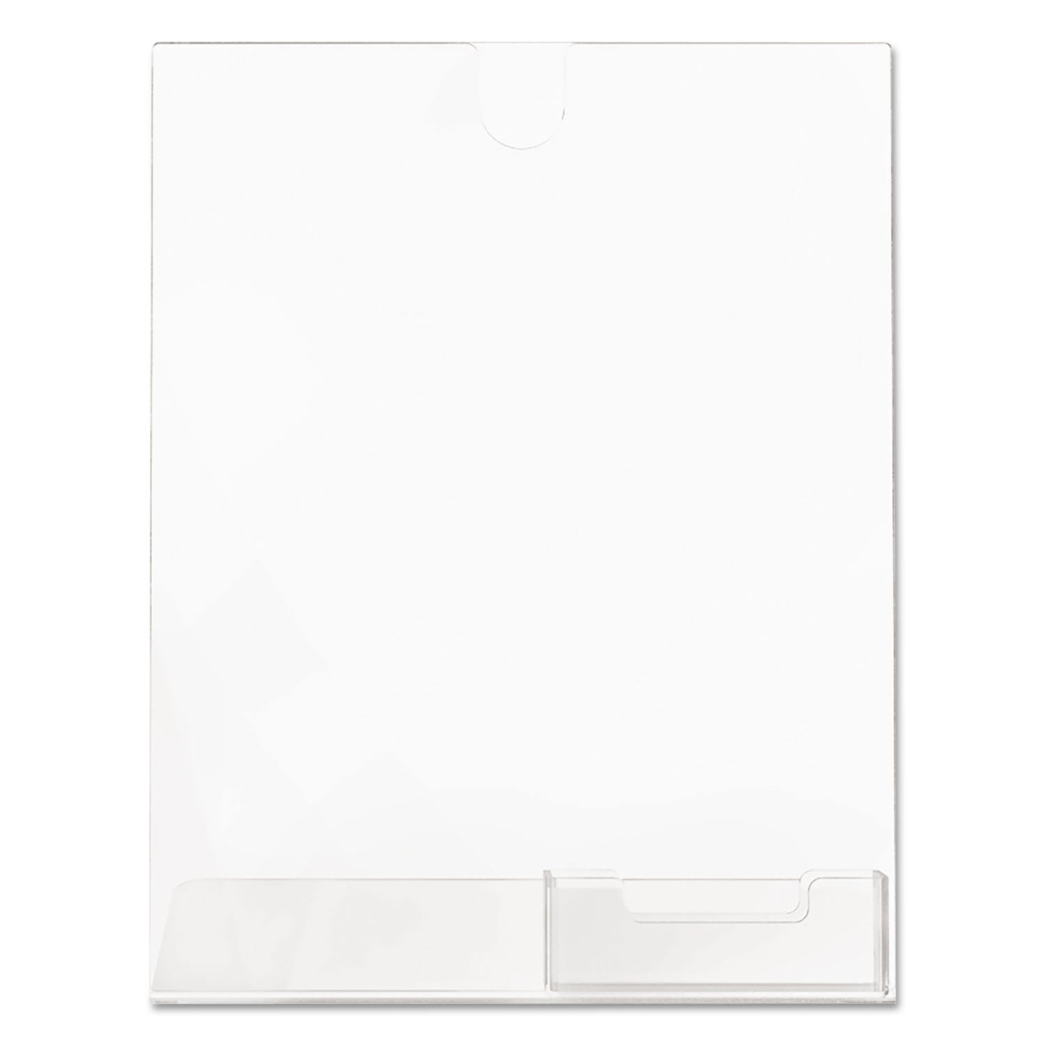 Deflecto Superior Image Slanted Sign Holder with Business Card Holder, 8.5w x 4.5d x 11h, Clear (590601)