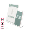 Deflecto Superior Image Slanted Sign Holder with Side Pocket, 13.5w x 4.25d x 10.88h, Clear (599401)