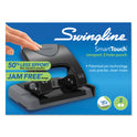 Swingline 20-Sheet SmartTouch Two-Hole Punch, 9/32" Holes, Black/Gray (74135)