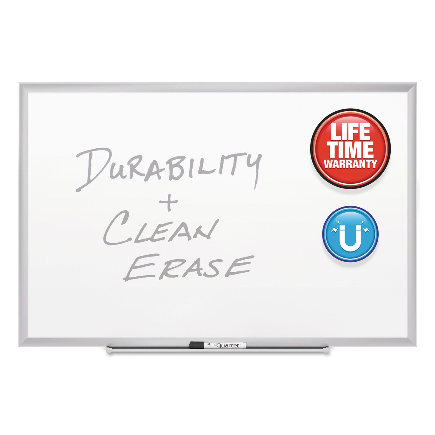 Quartet Classic Series Porcelain Magnetic Dry Erase Board, 36 x 24, White Surface, Silver Aluminum Frame (2543)