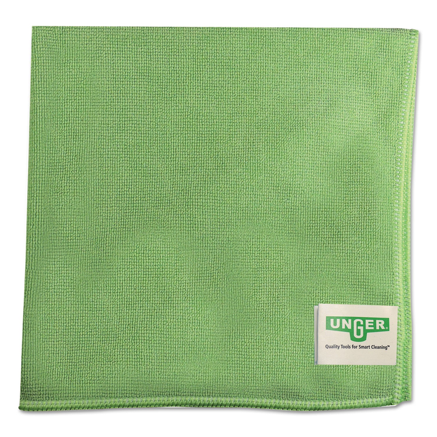 Unger SmartColor MicroWipes, Microfiber, 16 x 15, Green, 10/Pack (MF400PK)