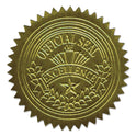 Geographics Self-Adhesive Embossed Seals, 2" dia, Gold, 20/Sheet, 5 Sheets/Pack (20014)