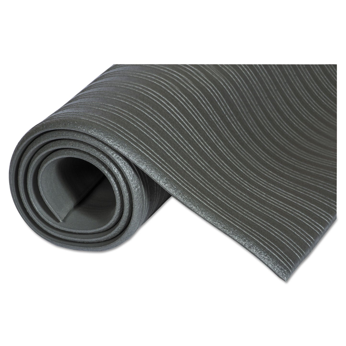 Crown Mats Ribbed Vinyl Anti-Fatigue Mat, 24 x 36, Black (FL2436BK)