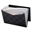 Pendaflex Poly Expanding File, 1.5" Expansion, 13 Sections, Cord/Hook Closure, 1/12-Cut Tabs, Letter Size, Black (39624BLA)