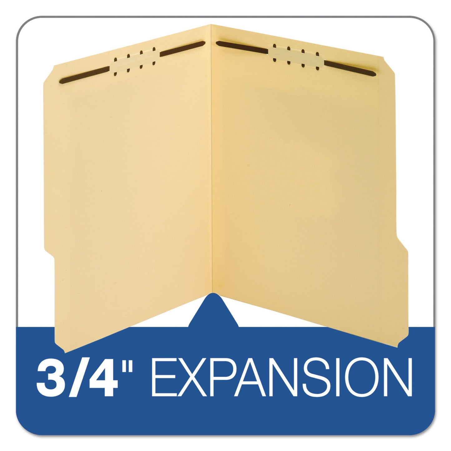 Pendaflex Top Tab Fastener Folder, 0.75" Expansion, 2 Fasteners, Letter Size, Manila Exterior, 50/Box (1453718PT)