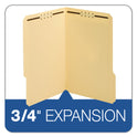 Pendaflex Top Tab Fastener Folder, 0.75" Expansion, 2 Fasteners, Legal Size, Manila Exterior, 50/Box (1953718)