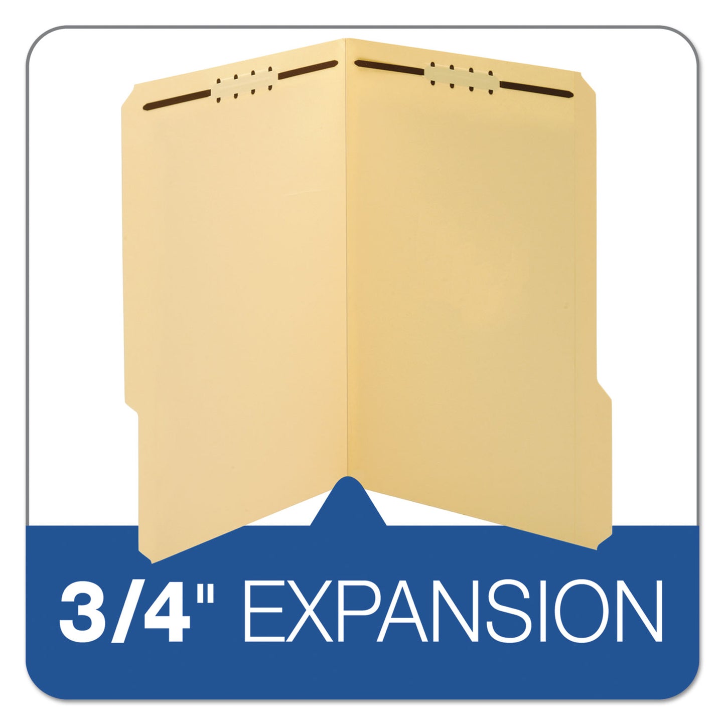 Pendaflex Top Tab Fastener Folder, 0.75" Expansion, 2 Fasteners, Legal Size, Manila Exterior, 50/Box (1953718)