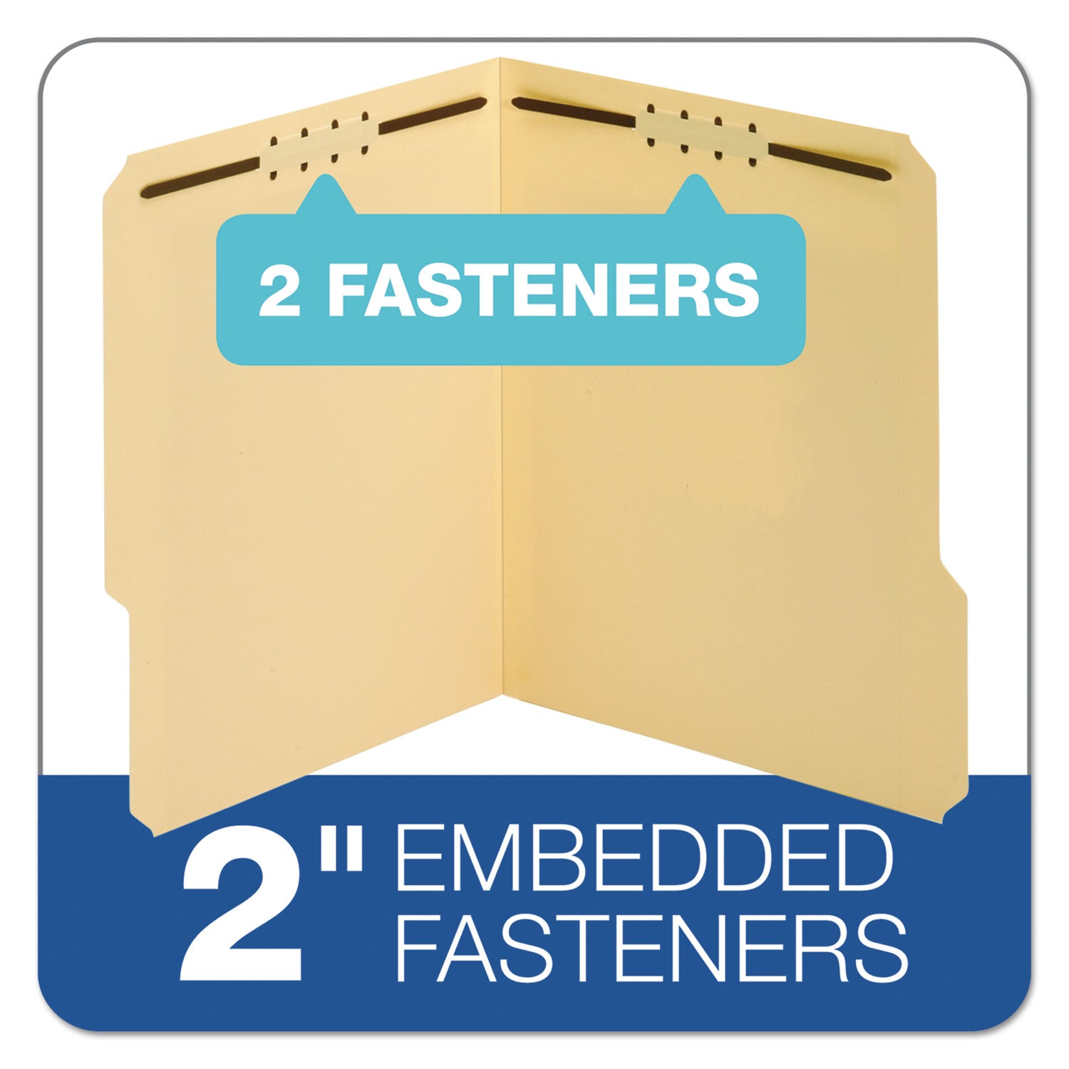 Pendaflex Top Tab Fastener Folder, 0.75" Expansion, 2 Fasteners, Letter Size, Manila Exterior, 50/Box (1453718PT)