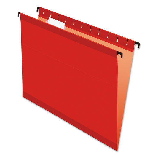 Pendaflex SureHook Hanging Folders, Letter Size, 1/5-Cut Tabs, Red, 20/Box (615215RED)