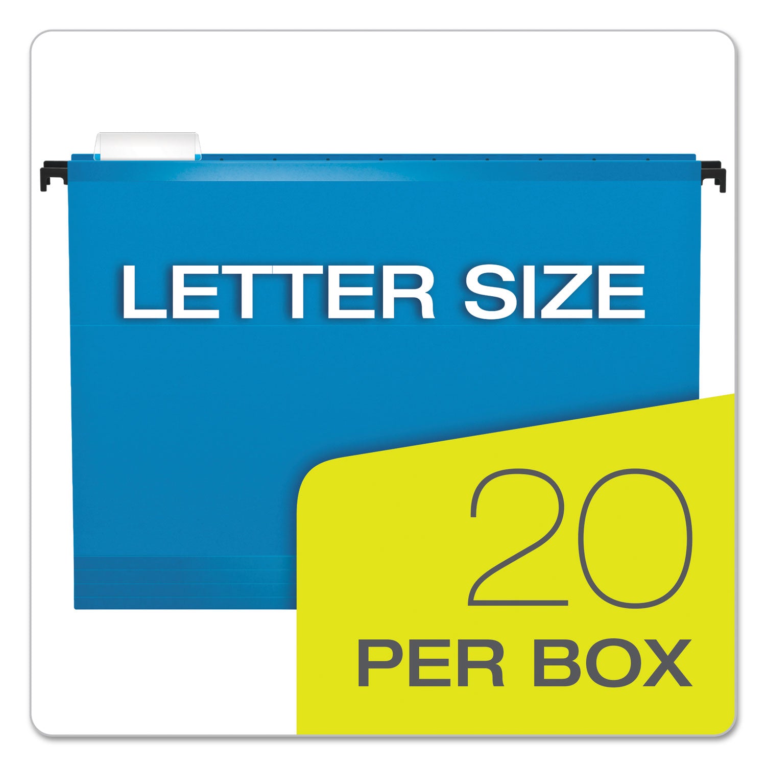 Pendaflex SureHook Hanging Folders, Letter Size, 1/5-Cut Tabs, Blue, 20/Box (615215BLU)