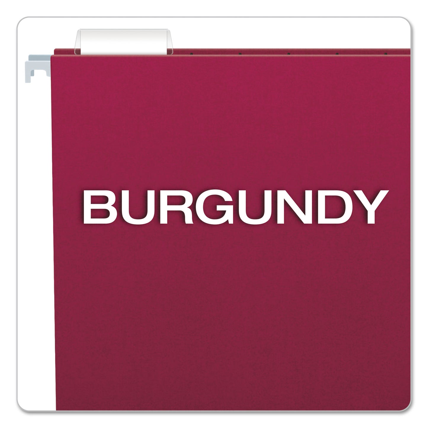 Pendaflex Colored Hanging Folders, Letter Size, 1/5-Cut Tabs, Burgundy, 25/Box (81613)