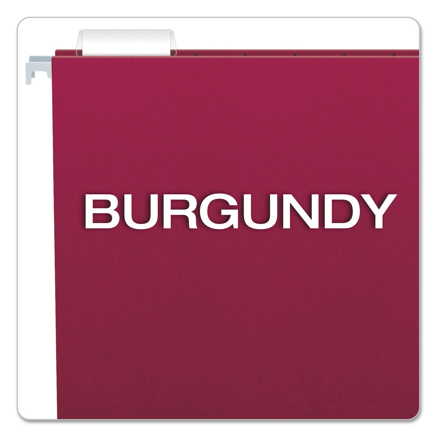 Pendaflex Colored Hanging Folders, Letter Size, 1/5-Cut Tabs, Burgundy, 25/Box (81613)