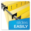 Pendaflex SureHook Hanging Folders, Letter Size, 1/5-Cut Tabs, Yellow, 20/Box (615215YEL)